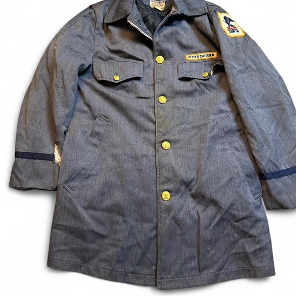 Vintage 60s usps postal carrier jacket with gold buttons size 36 READ - Picture 1 of 8